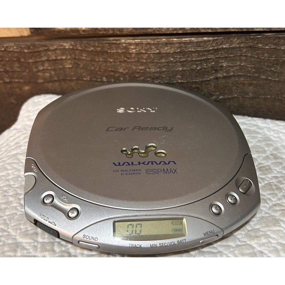 Sony Walkman D-E226CK Car Ready Portable CD Player ESPMAX Silver Tested